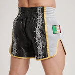 Spodenki kick-thai Leone IUTER Barbed Wire AB05IU Czarne-Combat Arena