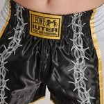 Spodenki kick-thai Leone IUTER Barbed Wire AB05IU Czarne-Combat Arena