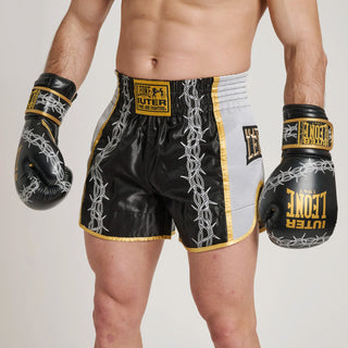 Spodenki kick-thai Leone IUTER Barbed Wire AB05IU Czarne-Combat Arena