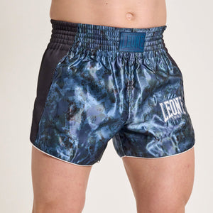 Spodenki kick-thai Leone Urban Fighter AB998 niebiesko-zielony camo-Combat Arena