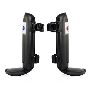 Ochraniacze piszczele Fairtex Double Padded SP3 z osłoną na stopy 