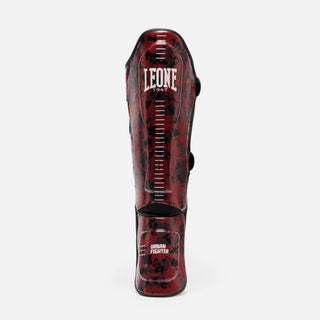 Ochraniacze piszczele Leone Urban Fighter PT118 czerwono-czarny camo 