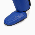 Ochraniacze piszczele z parapetem Adidas Pro Kickboxing WAKO Niebiesko-biały 