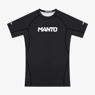 Rashguard Manto Logo Podwójny z krótkim rękawem Czarny-Combat Arena