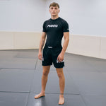 Rashguard Manto Logo Podwójny z krótkim rękawem Czarny-Combat Arena