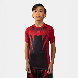 Rashguard Dziecko Venum Attack krótkie rękawy Czarno-czerwony-Combat Arena
