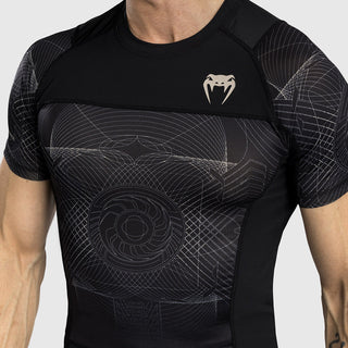 Rashguard Venum Krótki rękaw G-Fit Air czarny-piaskowy