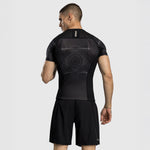 Rashguard Venum Krótki rękaw G-Fit Air czarny-piaskowy