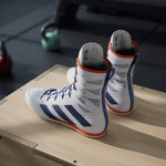 Buty Bokserskie Adidas Box Hog 4 Biało-niebieski 