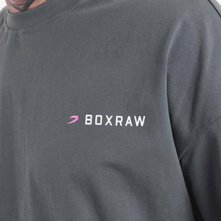 T-shirt Boxraw We Don't Play Boxing Oversize Szaro-różowy-Combat Arena