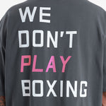 T-shirt Boxraw We Don't Play Boxing Oversize Szaro-różowy-Combat Arena
