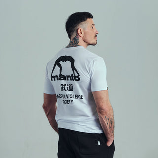 T-shirt Manto Society Bianco-Combat Arena